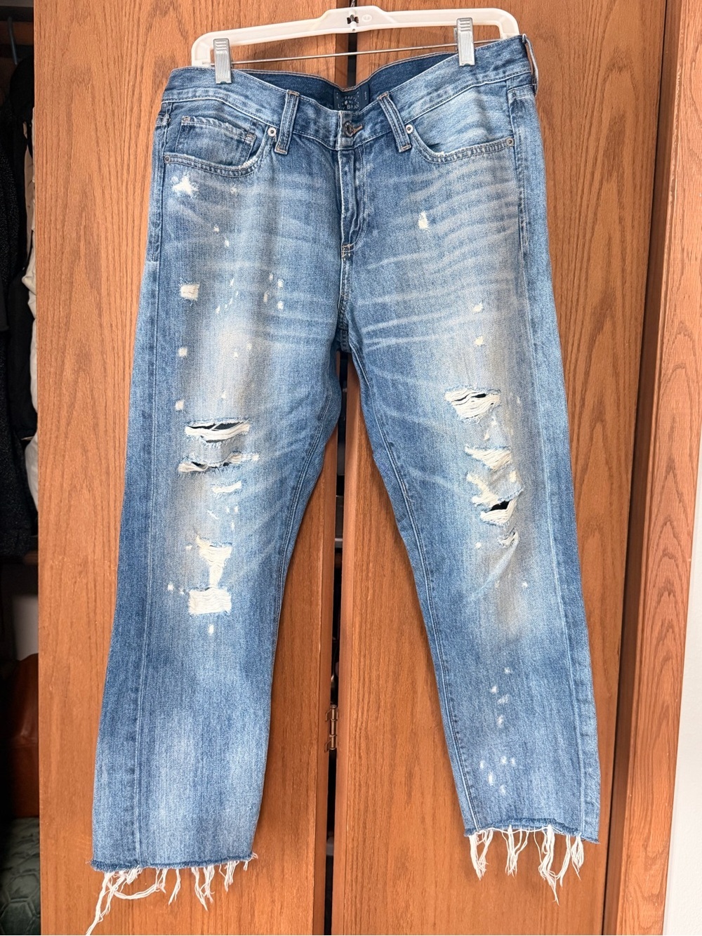 Lucky Brand Light Blue Distressed Straight Leg Jeans